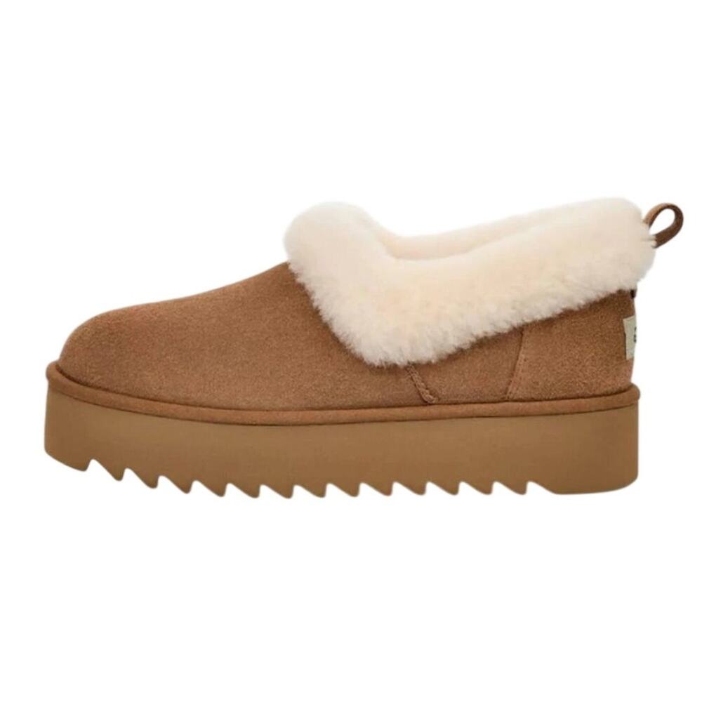 UGG Womens Nita Platform Slippers US 10 EU 41 Chestnut Brown Suede NWOB